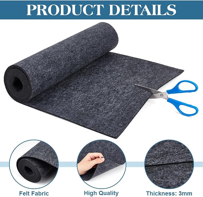 BENECREAT 78.7x15.7inch Felt Roll, 3mm Thick Nonwoven Felt Roll - Image 4
