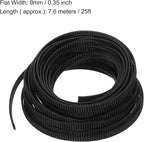 uxcell PET Expandable Sleeving 25ft 1/4" Black Cable Management Sleeve Cord - Image 3