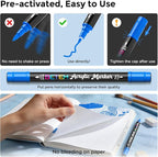 Betem Dual Tip Acrylic Paint Pens, 2 Blue Paint Markers - Image 5