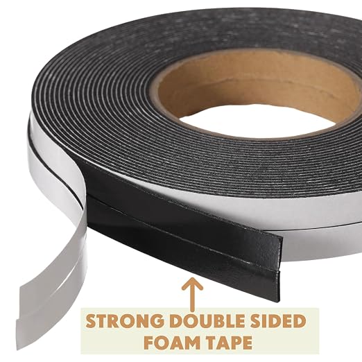 Tatuo 2 Rolls Double Sided Foam Tape PE Foam Tape Sponge Soft Mounting Adhesive - Image 2