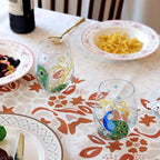 NymphFable Wine Tumbler Hand Painted Stemless Wine Glasses Peacock Set of 2 - Image 3