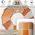 Cotton Satin Patchwork Fabric Panel – 35 Designs, 20×20 cm Squares, Single - Image 2