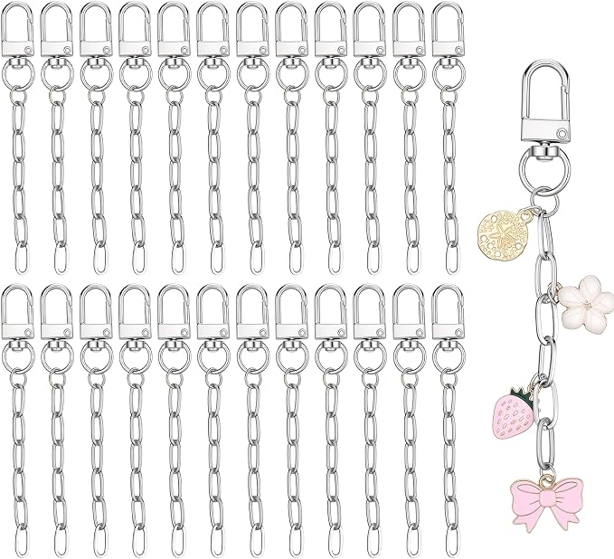 Bruislard 25 Pcs Keychain Making Kit Key Ring Lobster Claw Clasps Swivel Snap by Unknown