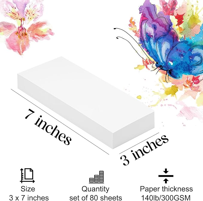 Watercolor Paper 3x7 inches 80 Sheets, Heavyweight Artist Paper 140lb/300GSM - Image 3