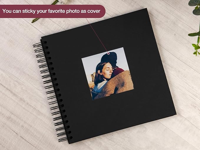 potricher 10 x 10 Inch DIY Scrapbook Photo Album 80 Pages Thick Kraft Blank - Image 2