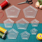 BENECREAT 16 pcs Pentagon Quilting Template, Acrylic Quilting Templates Rulers - Image 5