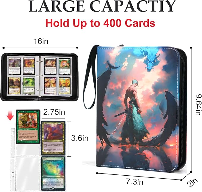 400 Pockets Zoro Card Binder for One Piece Zoro Cards, Portable Waterproof Card - Image 2