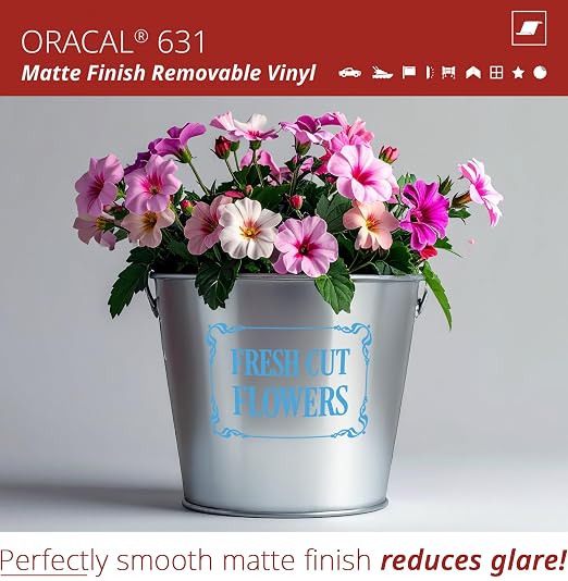 ORACAL 631 Matte Ice Blue Vinyl Durable Roll Easy to Weed Permanent Adhesive - Image 3