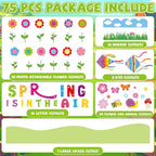 Spring is in The Air Bulletin Board Set Colorful Floral Butterfly Photo Craft - Image 3