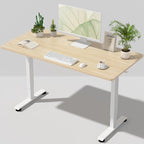 Veken 55 Inch Large Electric Standing Desk, Gaming Table, Nature | Height by Veken