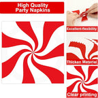 100Pcs Christmas Peppermint Paper Plates and Napkins Party Supplies Candy Cane - Image 3