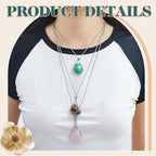 Tondiamo 3 Pcs Adjustable Crystal Necklace Holder, Titanium Alloy Empty Stone - Image 3