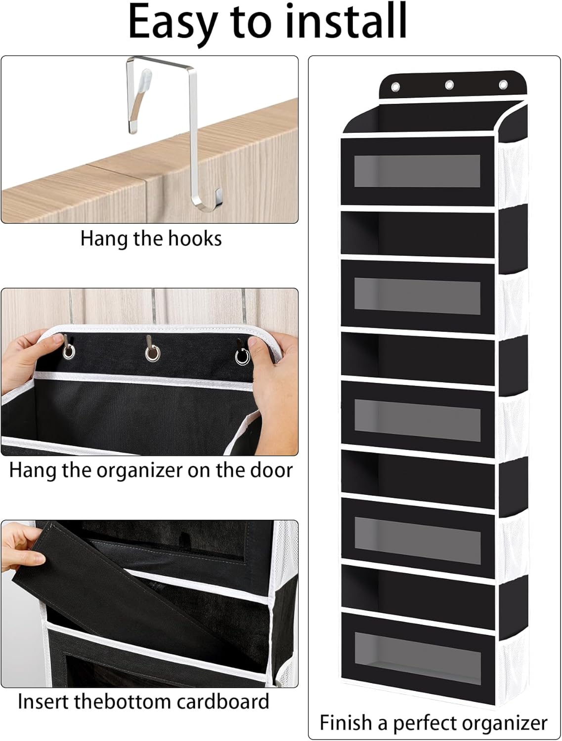 Over The Door Organizer, 5 Shelves Closet Door Hanging Organizer with 10 Mesh Pockets, Nursery Closet Organizers, Baby Essentials, Dorm Room Essentials for Girls