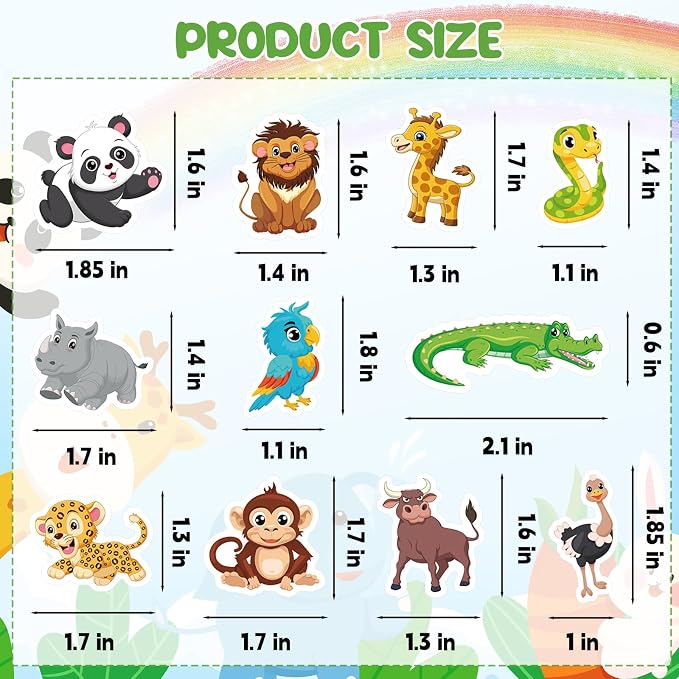 300Pcs Animals Foam Stickers, Self-Adhesive Cartoon Forest Animals Foam Reward - Image 7