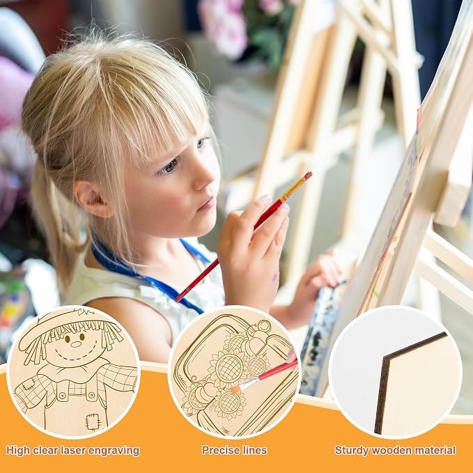 COCHIE 10PCS Large Thanksgiving Unfinished Wood Crafts to Paint - Image 3