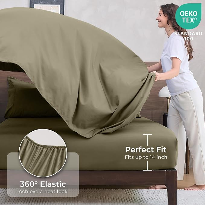HEVUMYI Olive Green Full Comforter Set - Image 5
