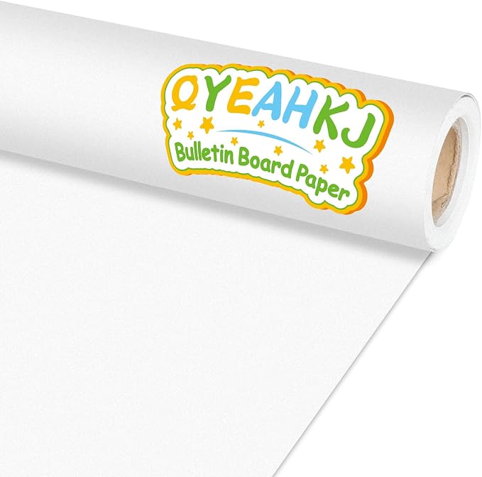 Qyeahkj White Bulletin Board Paper Roll White Bulletin Board Background Paper by Qyeahkj