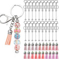 Zioyihan 40 Pcs Beadable Keychains Bars Metal Beaded Keychain Blank Keychain by Zioyihan