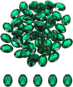 MECCANIXITY 50Pcs Acrylic Oval Gems 13x18 mm Flat Back Artificial Rhinestones by MECCANIXITY