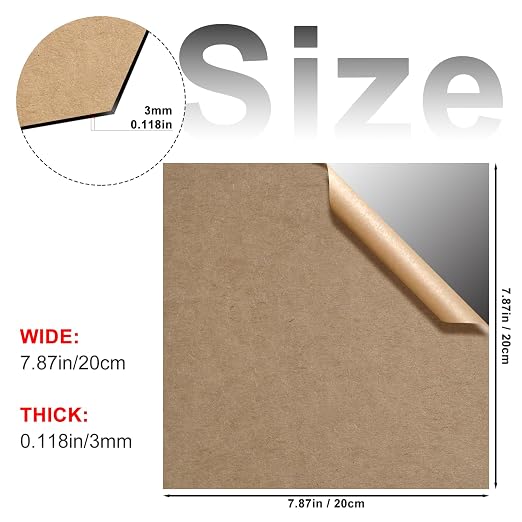 Gute 6Pcs Cast Acrylic Sheet, Acrylic Sheet Opaque Plastic Sheet 8 x 8 Inch - Image 2