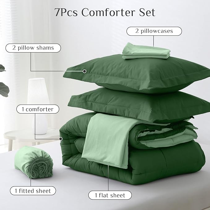 JOLLYVOGUE California King Comforter Set, Ultra-Soft Bed in a Bag 7 Pieces - Image 5