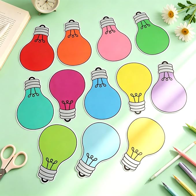 60PCS VBS 2026 Light Bulb Theme Cutouts Colorful Light Bulb Bulletin Board - Image 4