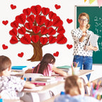 JarThenaAMCS 50Pcs Valentine' s Day Tree Bulletin Board Set 3D Heart Honeycomb - Image 4