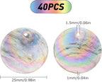SUNNYCLUE 1 Box Shell Charms AB Color Flat Round Natural Capiz Seashell Slice - Image 2