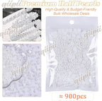 qiipii 900PCS 6mm Pure White Round Half Round Pearls - Image 2