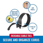 VELCRO Brand 150pk Cable Ties Value Pack, 8in | Gifts - Image 2