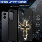 for Samsung Galaxy S25 Edge Case, Cool Cross Pattern Glossy 2 in 1 Shockproof - Image 3