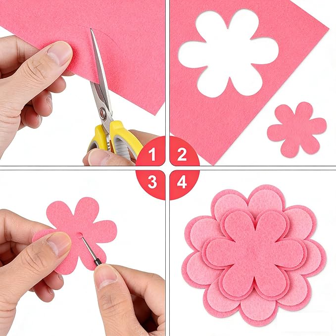 BoAn 40 Pcs Felt Sheets for Crafts 4"x 4", Soft Felt Fabric Squares in Rich - Image 4
