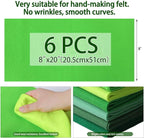 HaoFeiJH 6 Rolls 8"x20" Soft Green Felt Fabric Sheets, 1.6mm Thick, and Projects - Image 2