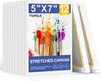 FUMILE 5x7 Canvas for Painting, 12 Pack Stretched Small Canvases for by FUMILE