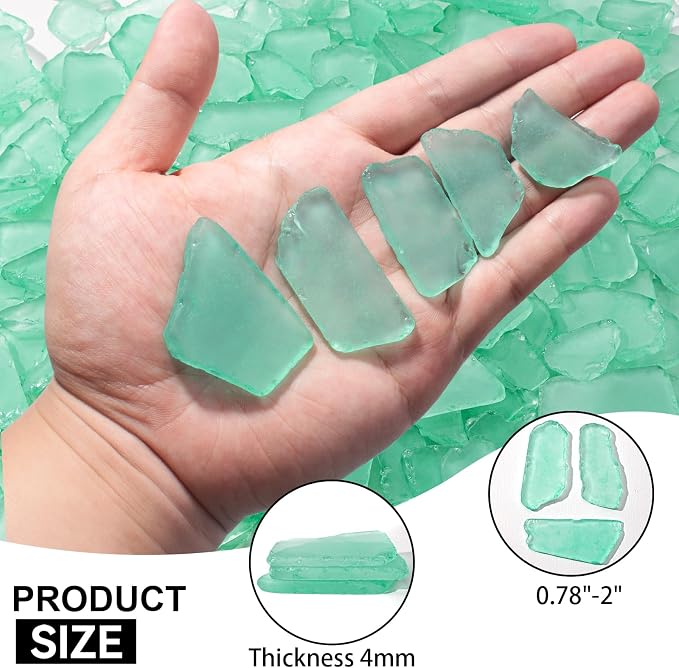 Keedolla Tumbled Sea Glass for Crafts - 15 OZ Flat Frosted Seaglass Pieces for - Image 4