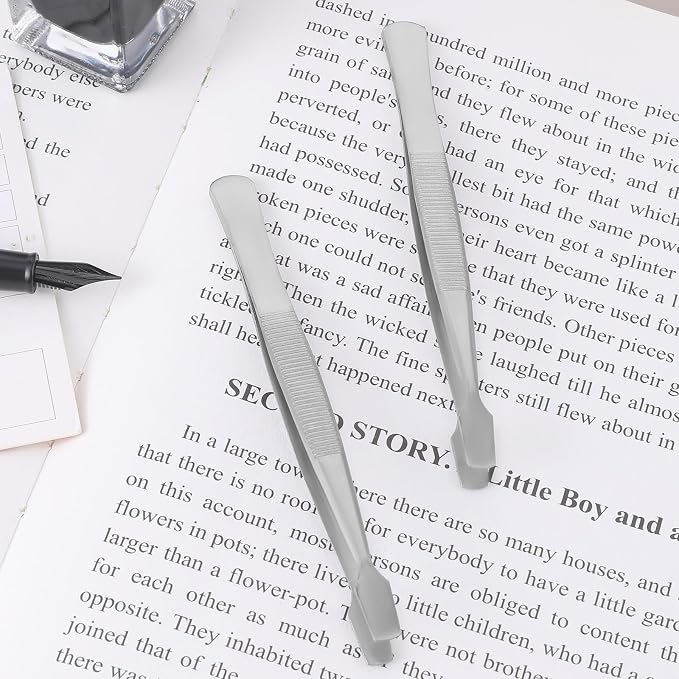 2 Pcs Stamp Tweezers Stainless Steel Stamp Collecting Supplies Philately Stamps - Image 2