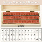 42 Pcs Letter Stamps, Rubber Stamps Alphabet Stamps, Wooden Stamps Number - Image 4