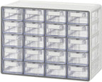 Blue Ginkgo Small 20-Drawer Cabinet – Stackable Clear Organizer by BLUEGINKGO