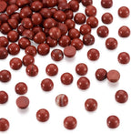 FASHEWELRY 100Pcs Natural Red Jasper Cabochons Flat Back Gemstone Cabochons 4mm - Image 2