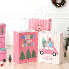 Kolldenn 24 Pcs Pastel Christmas Party Favors Bags Pink Christmas Goodie Gift - Image 3