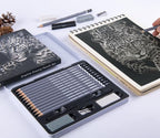 HNIHUY Professional Sketch Pencils Set, Graphite Pencils, Erasers and Sharpener - Image 8