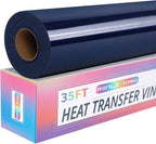 RENLITONG Glossy Navy Blue HTV Vinyl 12" x 35ft Roll by RENLITONG