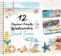 Watercolor Workbook Seaside, Water Coloring Book, 12 Different Patterns of by Joyask
