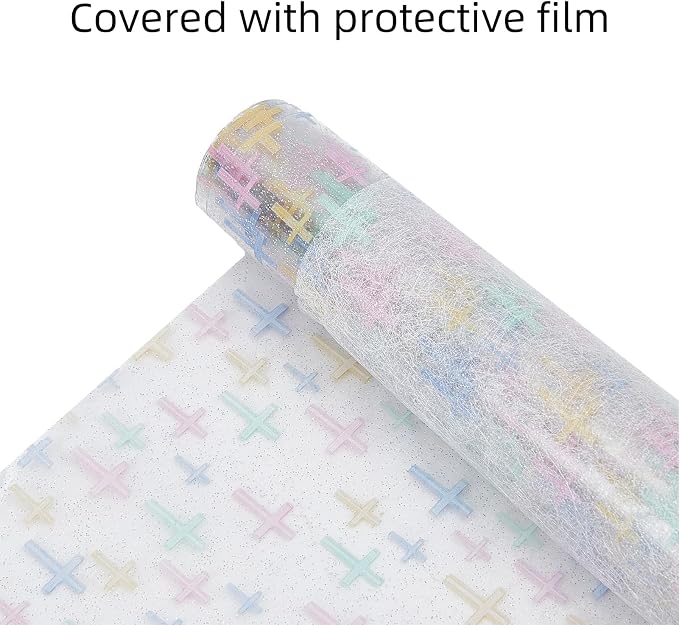 Cross Printed TPU Jelly Faux Leather Fabric, 11.8 x 47.2 Inch Clear TPU Vinyl - Image 4