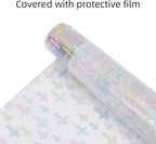 Cross Printed TPU Jelly Faux Leather Fabric, 11.8 x 47.2 Inch Clear TPU Vinyl - Image 4