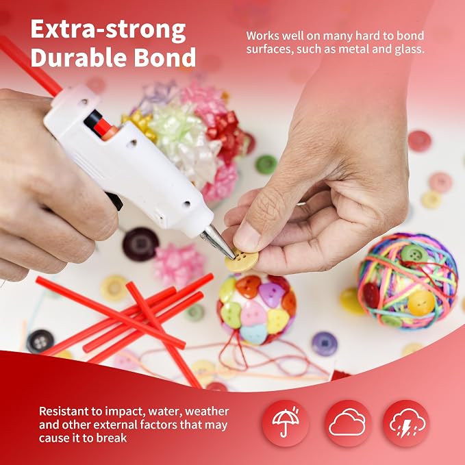 MATUFF Red Hot Glue Sticks Mini 0.27" x 5.9 inches, Colored Hot Melt Mini Glue - Image 5
