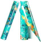 Tintnut Teal Splash Heat Transfer Vinyl Roll, stretch washable, works by Tintnut