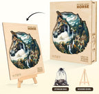 Mountain and River Horse Puzzles Adults Gifts Wooden 100 Pieces 8.5 * 8.2in - Image 5