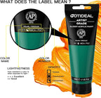 GOTIDEAL Metallic Acrylic Paint Pearl Viridian Green Tubes Non Toxic Non Fading - Image 2