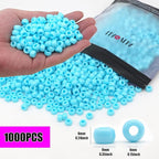 1000Pcs Pony Beads Bracelet 9mm Blue Plastic Barrel Pony Beads - Image 2
